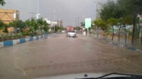 باران و تگرگ ساکنان شهر سلطان آباد خوشاب را غافلگیر کرد
